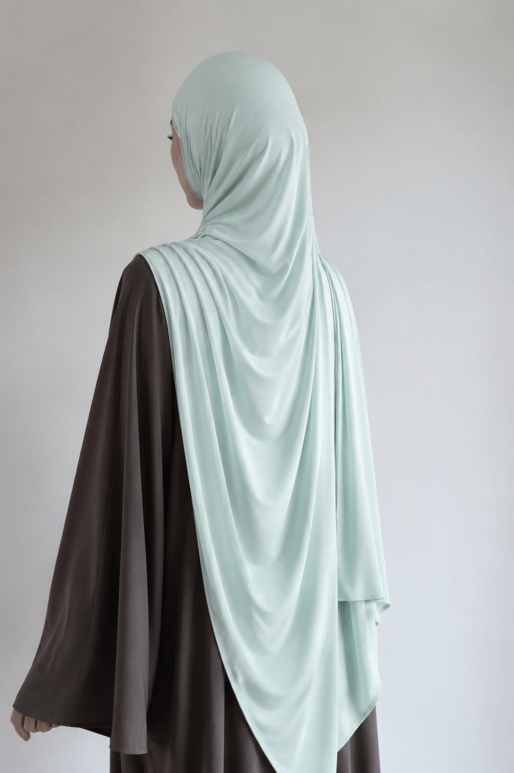 Hijab en jersey liquide (rose boisé)